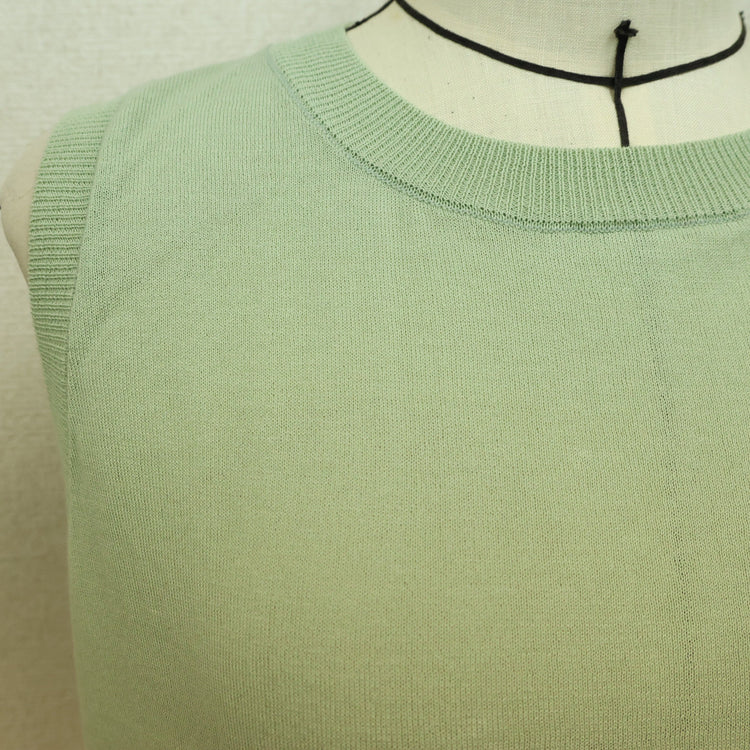 MEYAME / COTTON KNIT SLEEVELESS GREEN