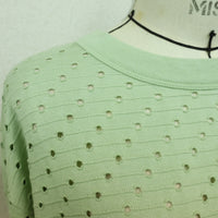 MEYAME / DOT HOLE JACQUARD LONG SLEEVE TEE GREEN