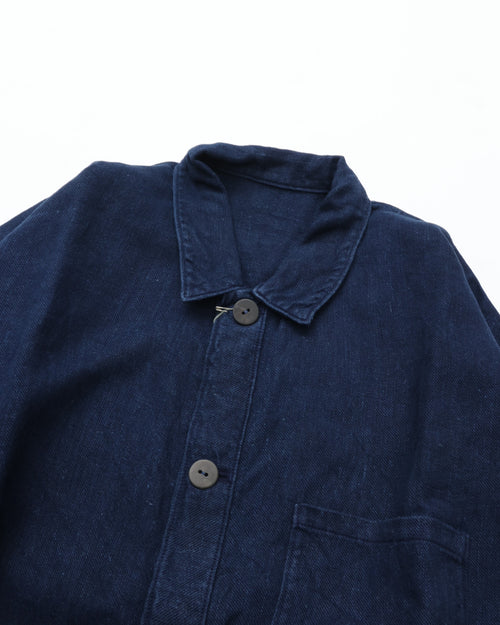 MITTAN Twill Hemp Flat Blouson (Plant-based Indigo (Dark) Deep Dye) JK-89DC
