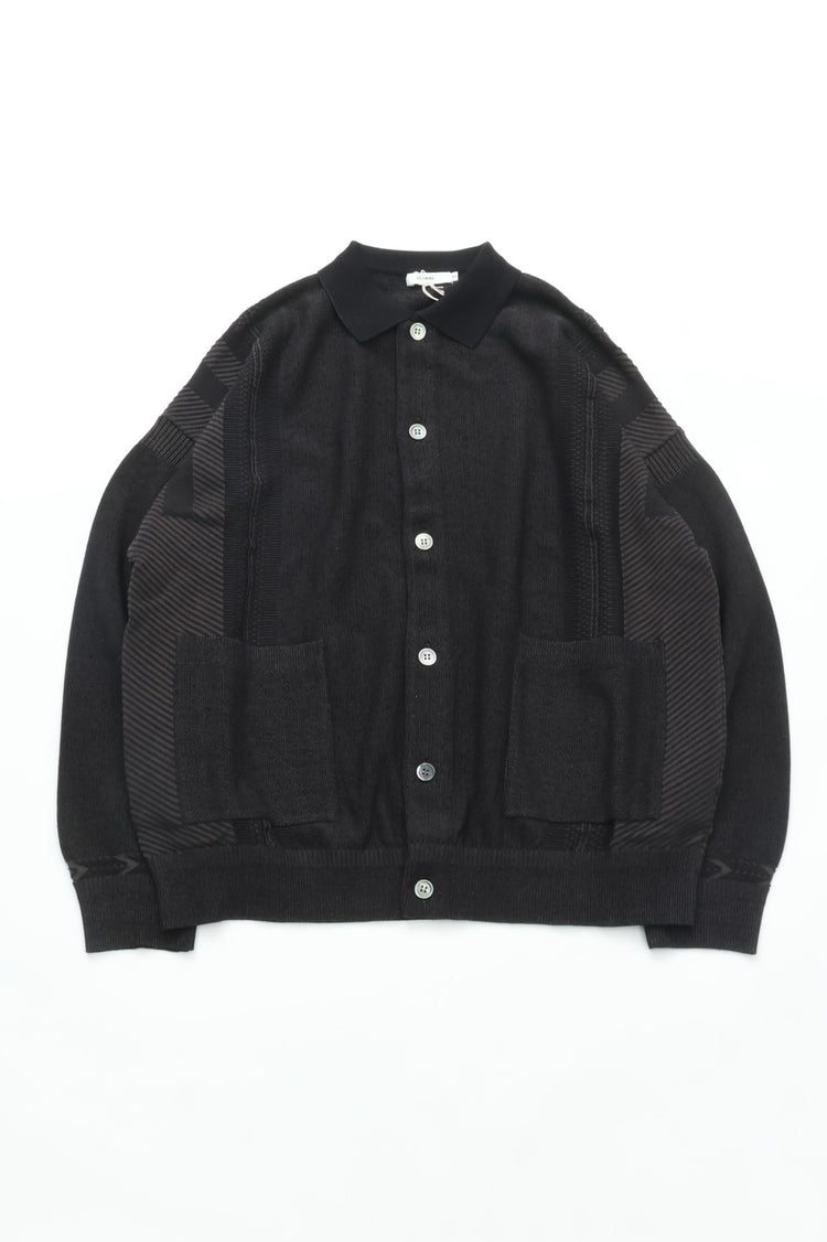 YASHIKI Kokuu Collar Cardigan (Grain Rain) BLACK YSK-26SS-KN03