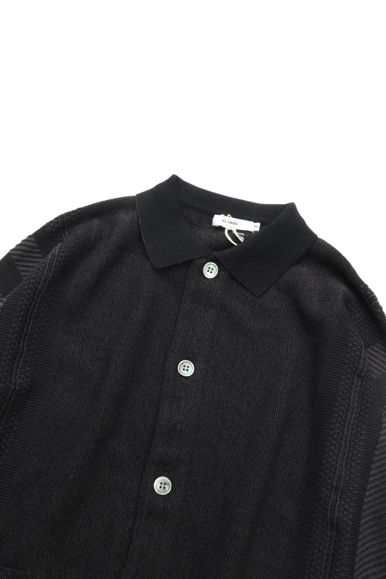 YASHIKI Kokuu Collar Cardigan (Grain Rain) BLACK YSK-26SS-KN03