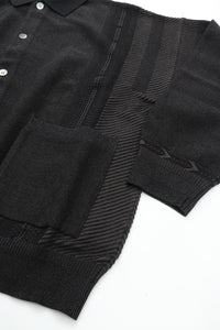YASHIKI Kokuu Collar Cardigan (Grain Rain) BLACK YSK-26SS-KN03