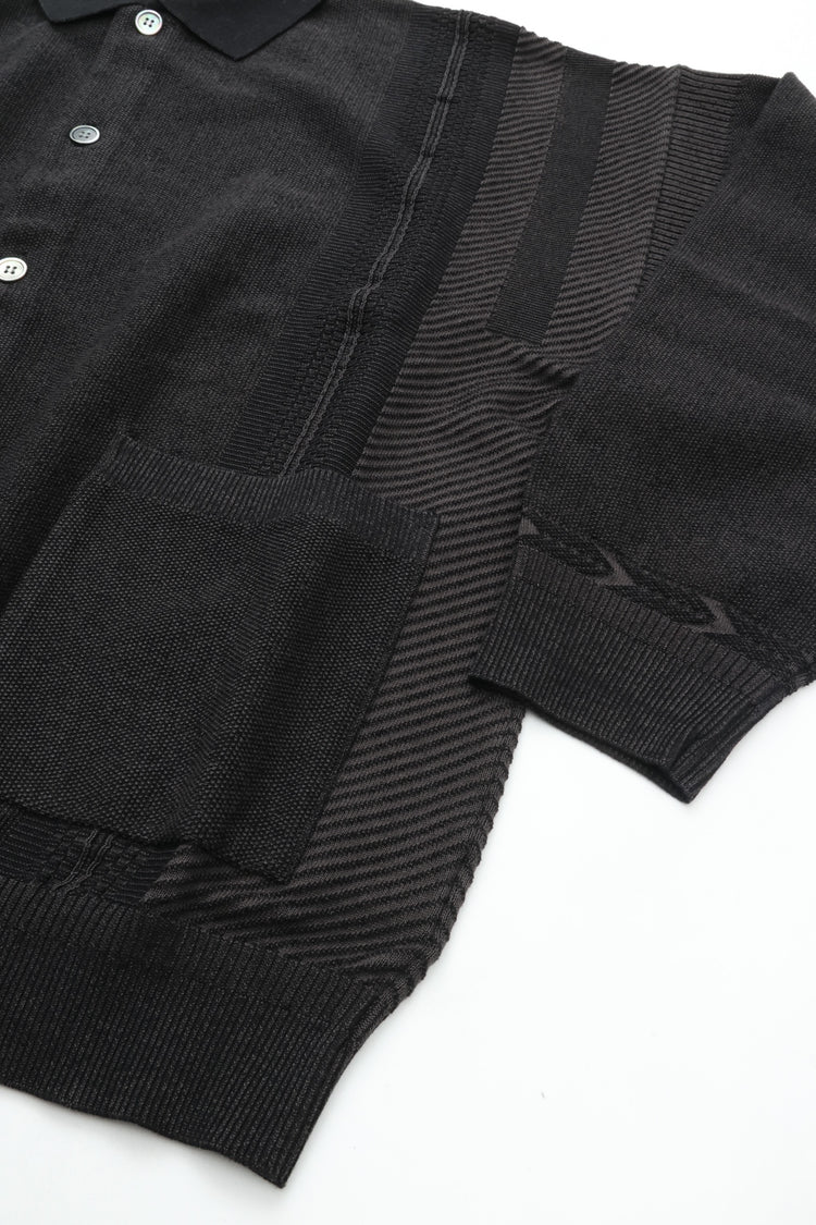 YASHIKI Kokuu Collar Cardigan (Grain Rain) BLACK YSK-26SS-KN03