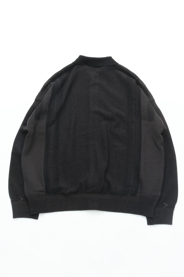 YASHIKI Kokuu Collar Cardigan (Grain Rain) BLACK YSK-26SS-KN03