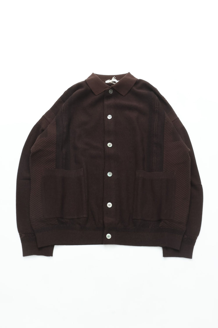 YASHIKI   Kokuu Collar Cardigan （穀雨）BROWN   YSK-26SS-KN03
