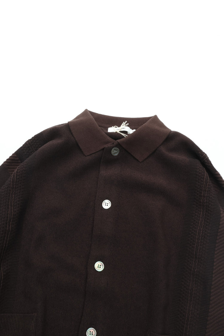 YASHIKI   Kokuu Collar Cardigan （穀雨）BROWN   YSK-26SS-KN03