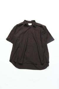 YOKO SAKAMOTO  OPEN COLLAR S/S SHIRT BROWN