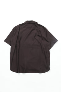 YOKO SAKAMOTO  OPEN COLLAR S/S SHIRT BROWN