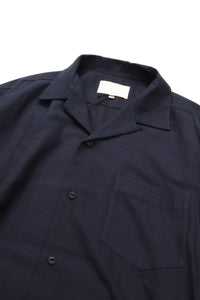 YOKO SAKAMOTO  OPEN COLLAR S/S SHIRT NAVY