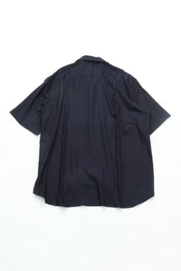 YOKO SAKAMOTO  OPEN COLLAR S/S SHIRT NAVY