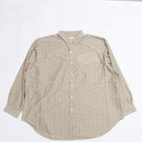 KANEMASA PHIL / 46G Atmosphere Stripe L/S Shirt KHAKI