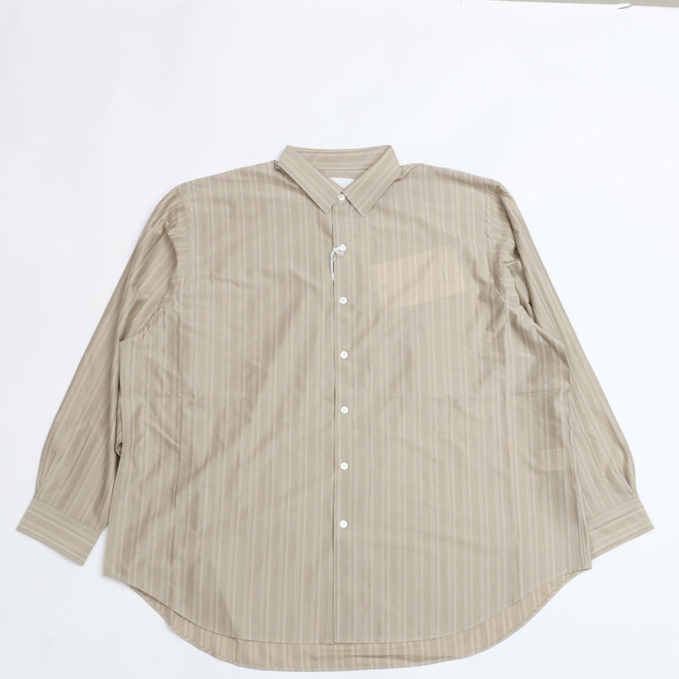 KANEMASA PHIL / 46G Atmosphere Stripe L/S Shirt KHAKI