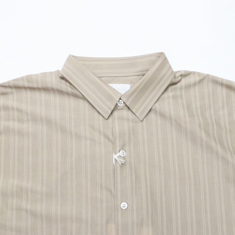KANEMASA PHIL / 46G Atmosphere Stripe L/S Shirt KHAKI