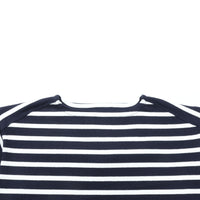 Yonetomi  / WAVE COTTON BASQUE KNIT PULLOVER BOAT NECK・BORDER