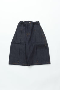 sage NATION  Box Pleat Short Denim - Raw Indigo