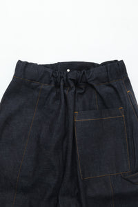 sage NATION  Box Pleat Short Denim - Raw Indigo