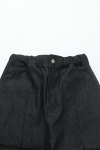 sage NATION  Box Pleat Short Denim - Raw Black