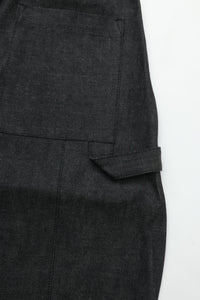 sage NATION  Box Pleat Short Denim - Raw Black
