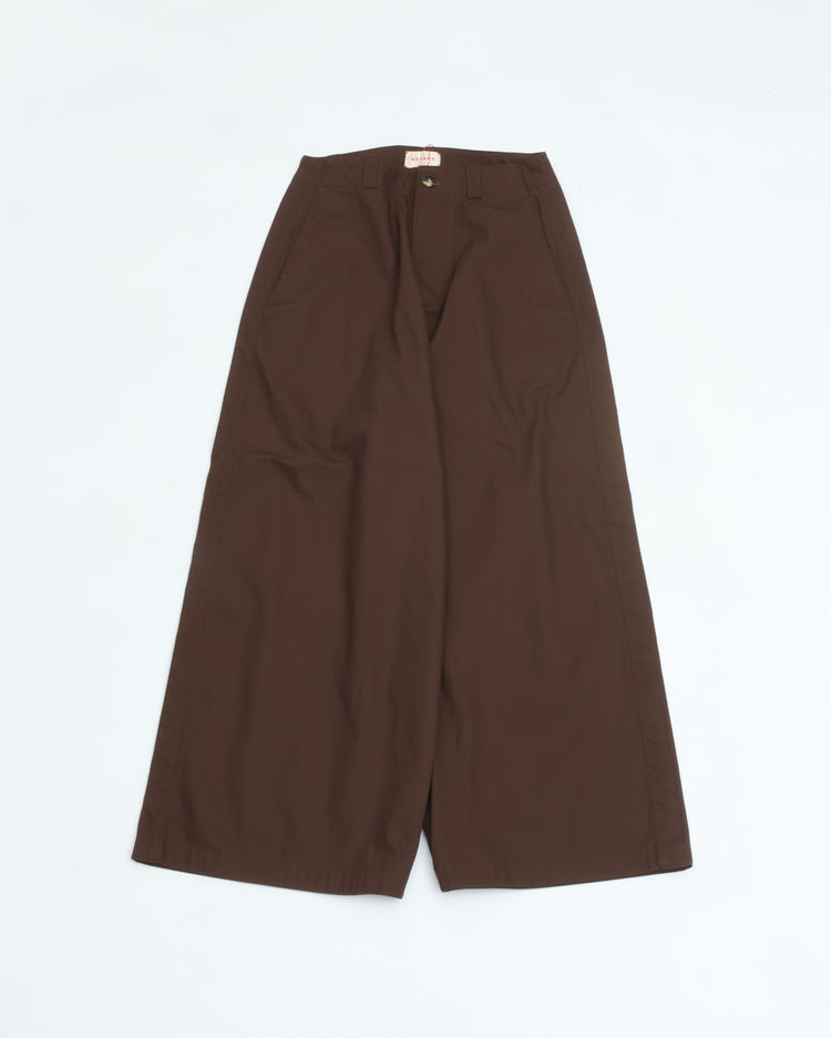 MEYAME  SIDE LINE WIDE PANTS BROWN