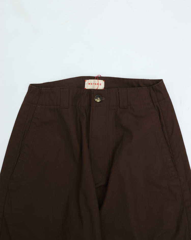 MEYAME  SIDE LINE WIDE PANTS BROWN