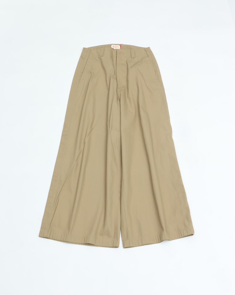 MEYAME SIDE LINE WIDE PANTS BEIGE