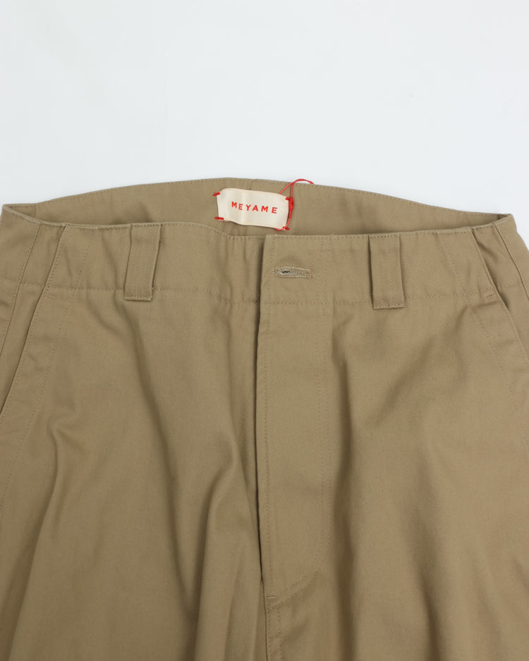 MEYAME SIDE LINE WIDE PANTS BEIGE
