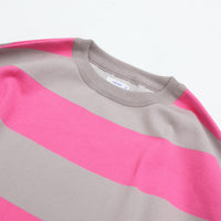 maillot  Wide Border Long-Tee (ワイドボーダーロングTee) MAK-21222 L.GRAY*PINK