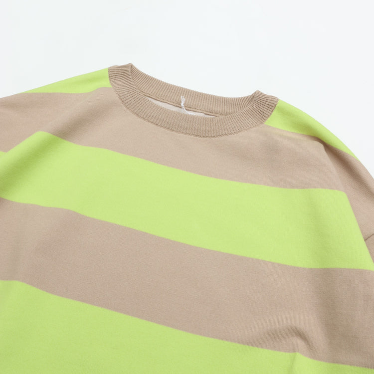 maillot / Wide Border Long-Tee (ワイドボーダーロングTee) MAK-21222 BEIGE*LIME