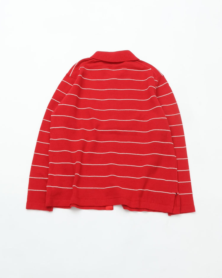 MEYAME   BORDER COTTON KNIT CARDIGAN RED
