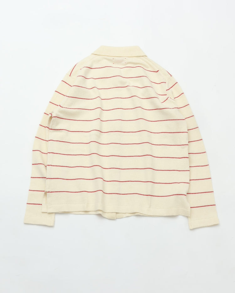 MEYAME   BORDER COTTON KNIT CARDIGAN WHITE