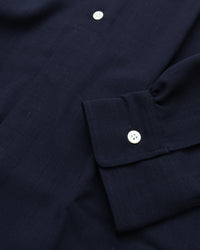 intch.   "Shalt SV" Wool Voile Regular Collar Shirts Navy