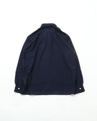 intch.   "Shalt SV" Wool Voile Regular Collar Shirts Navy