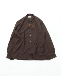 intch.   "Shalt SV" Wool Voile Regular Collar Shirts Brown