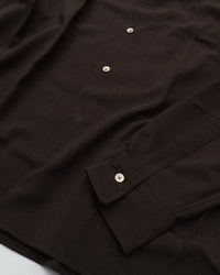 intch.   "Shalt SV" Wool Voile Regular Collar Shirts Brown