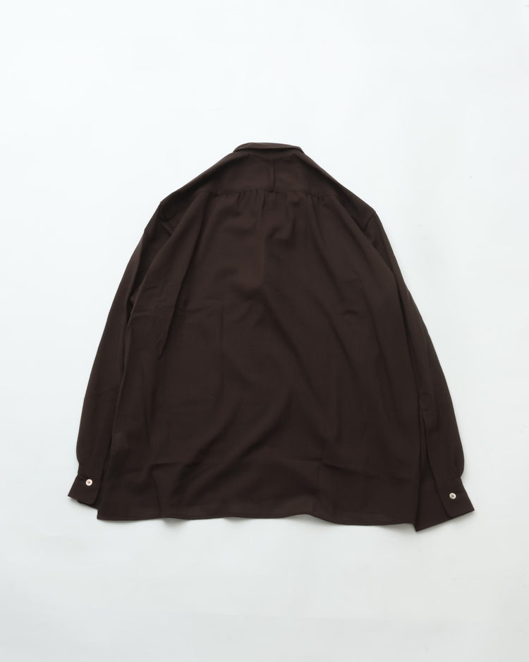 intch.   "Shalt SV" Wool Voile Regular Collar Shirts Brown