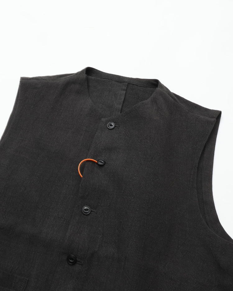 intch.   "Calife VT" BINCHOTAN Linen Cotton Ramie Vest