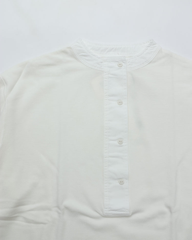 THE SHINZONE / MILITARY HENLEY PULLOVER WHITE