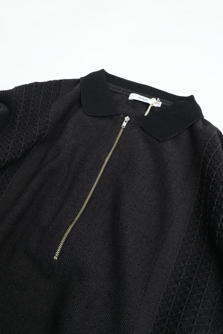 YASHIKI   Kanto ZIp Polo（款冬）YSK-26SS-KN06 BLACK