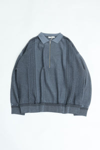 YASHIKI   Kanto ZIp Polo（款冬）YSK-26SS-KN06 BLUE