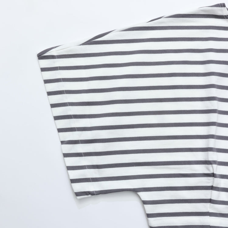 HAVERSACK / 天竺ボーダー　ポンチョ風バスクシャツ WHITE*GRAY