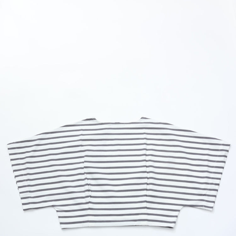 HAVERSACK / 天竺ボーダー　ポンチョ風バスクシャツ WHITE*GRAY