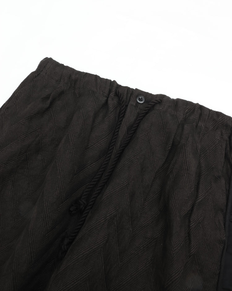 intch.   "Noble PTL" Linen Jacquard Easy Pants Black