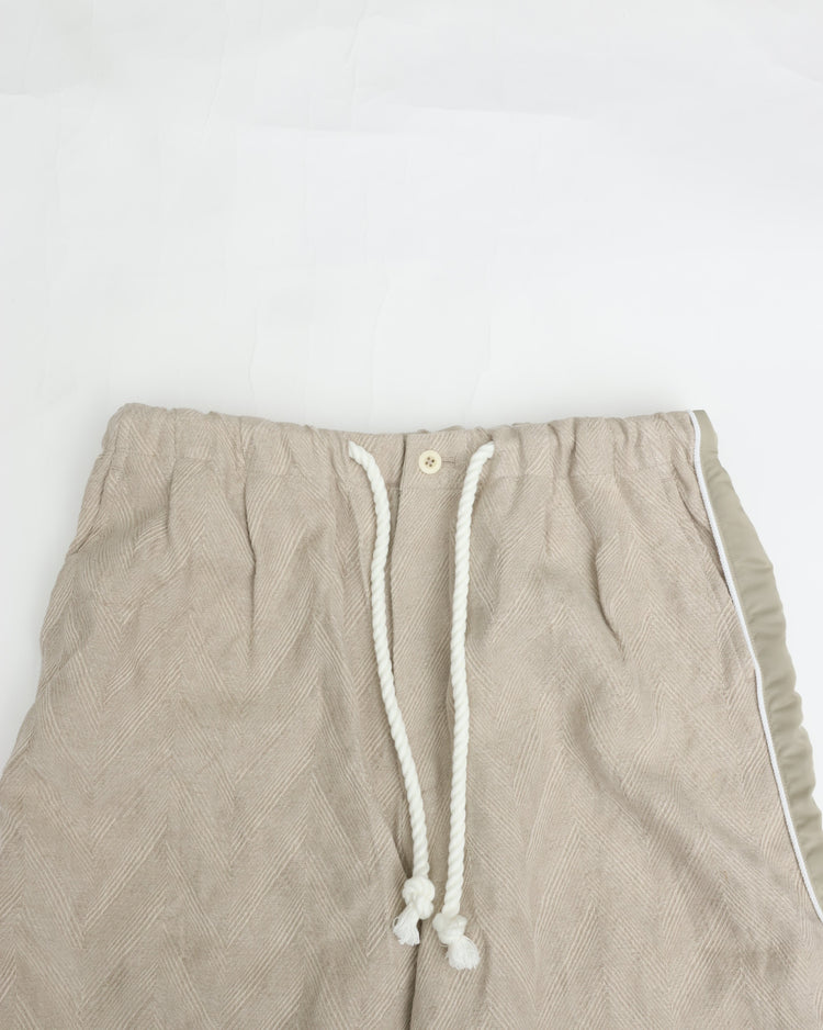 intch.   "Noble PTL" Linen Jacquard Easy Pants Beige