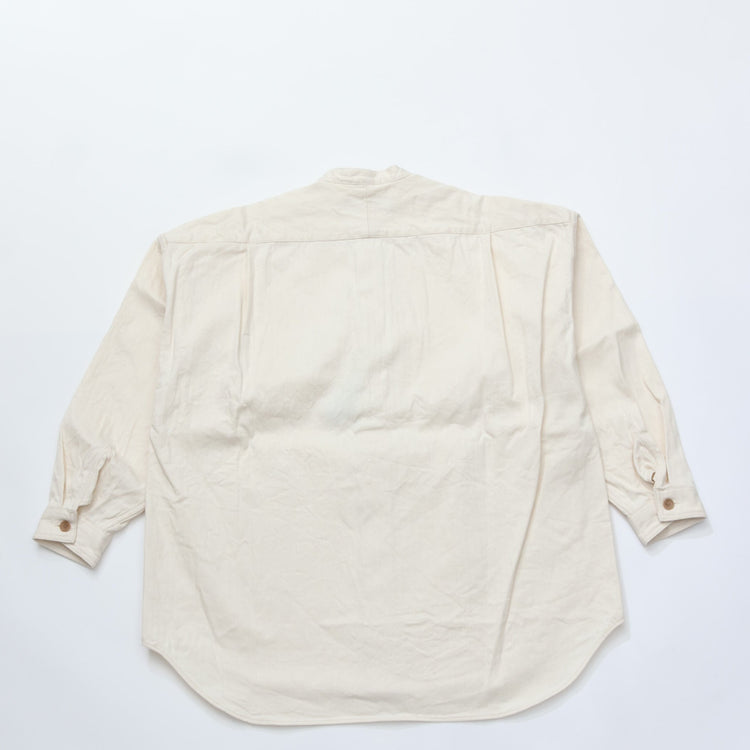 HAVERSACK / C/Lヘリンボーン　バンドカラーオーバーシャツ