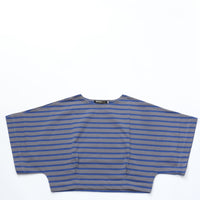 HAVERSACK / Jersey Border Poncho-Style Basque Shirt GRAY*BLUE