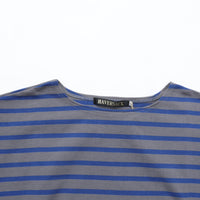 HAVERSACK / Jersey Border Poncho-Style Basque Shirt GRAY*BLUE