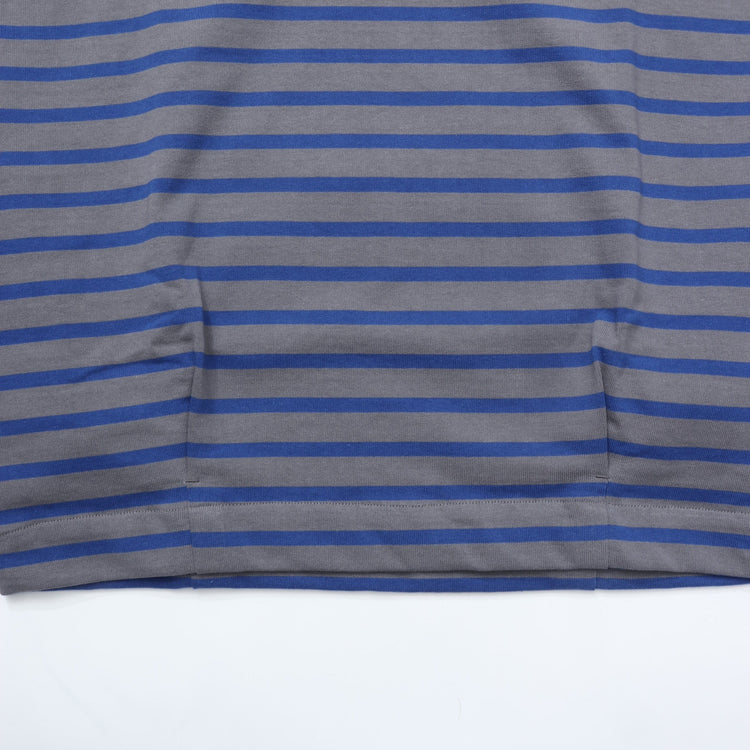 HAVERSACK / 天竺ボーダー　ポンチョ風バスクシャツ GRAY*BLUE