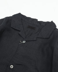 MITTAN Hemp Open-Collar Shirt SH-117 Ink Black