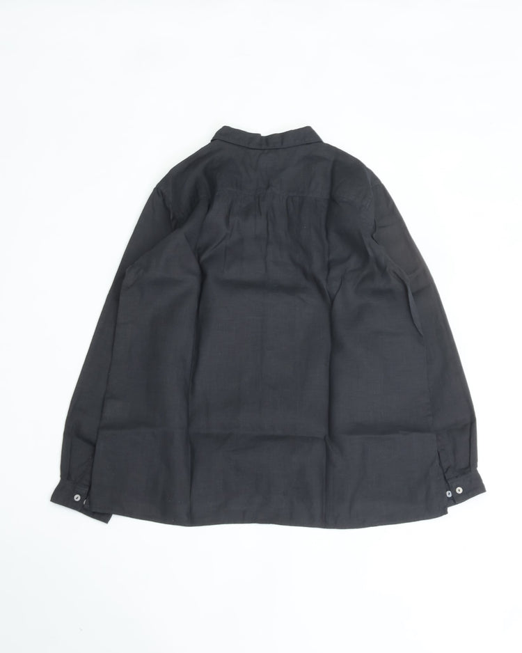 MITTAN Hemp Open-Collar Shirt SH-117 Ink Black