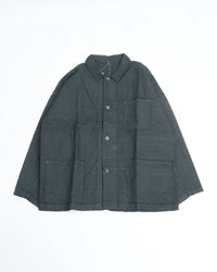 MITTAN    薄手刺し子織ジャケット JK-86 藍*鬱金*墨